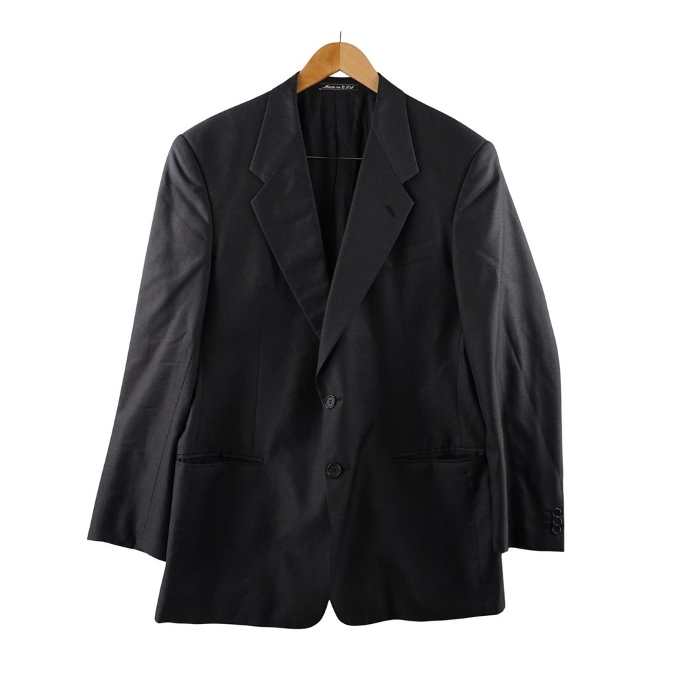 MANI Saks Fifth Avenue Mens 40R Charcoal Gray Wool Blend Suit Jacket Made in USA